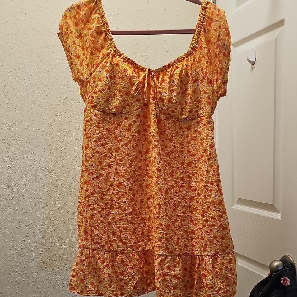 No Boundaries Floral Orange Maxi Dress